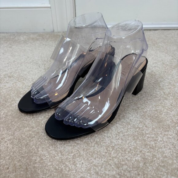 Schutz Victorie Sandal See-Through. Mule‎ Sandal in Black Size 7 New - Picture 2 of 9